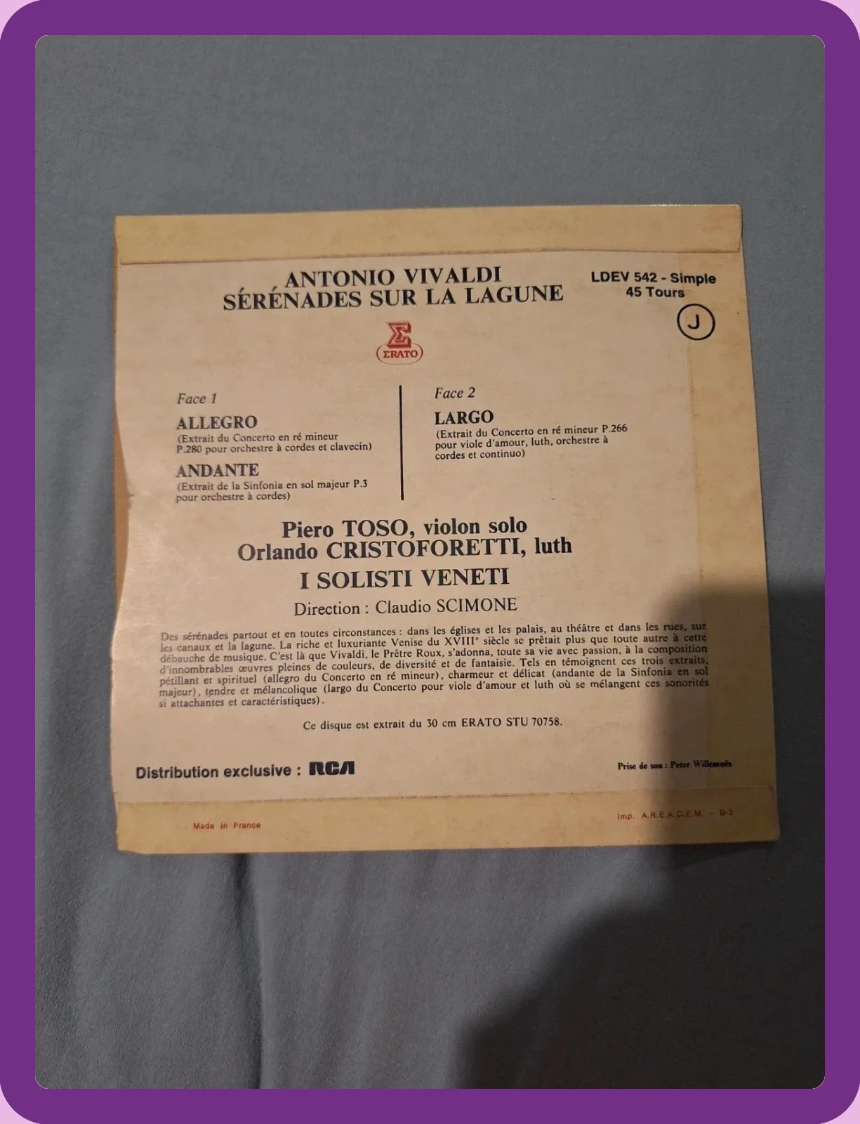 Vinil 45 Voltas Música Clássica Antiga – photo 2